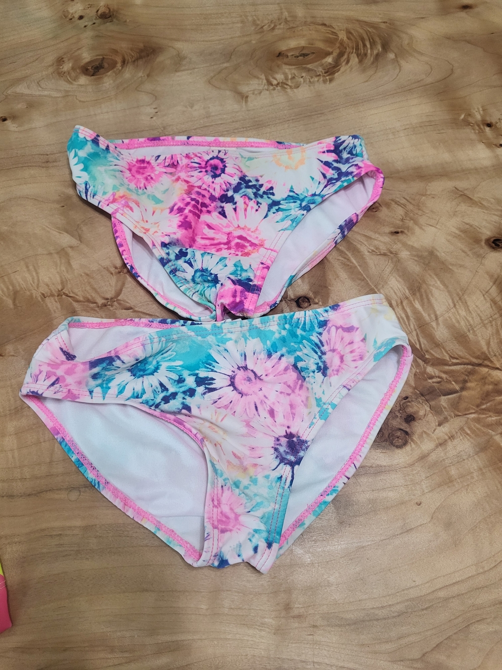 OP Kids Floral Tie-Dye Bikini Bottoms in Pink, Blue, Turquoise